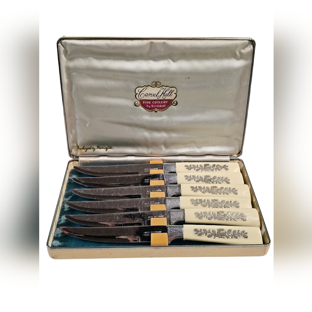 Vintage Carvel Hall Fine Cutlery By Briddell Solingen Steak Knives‎ Germany Made